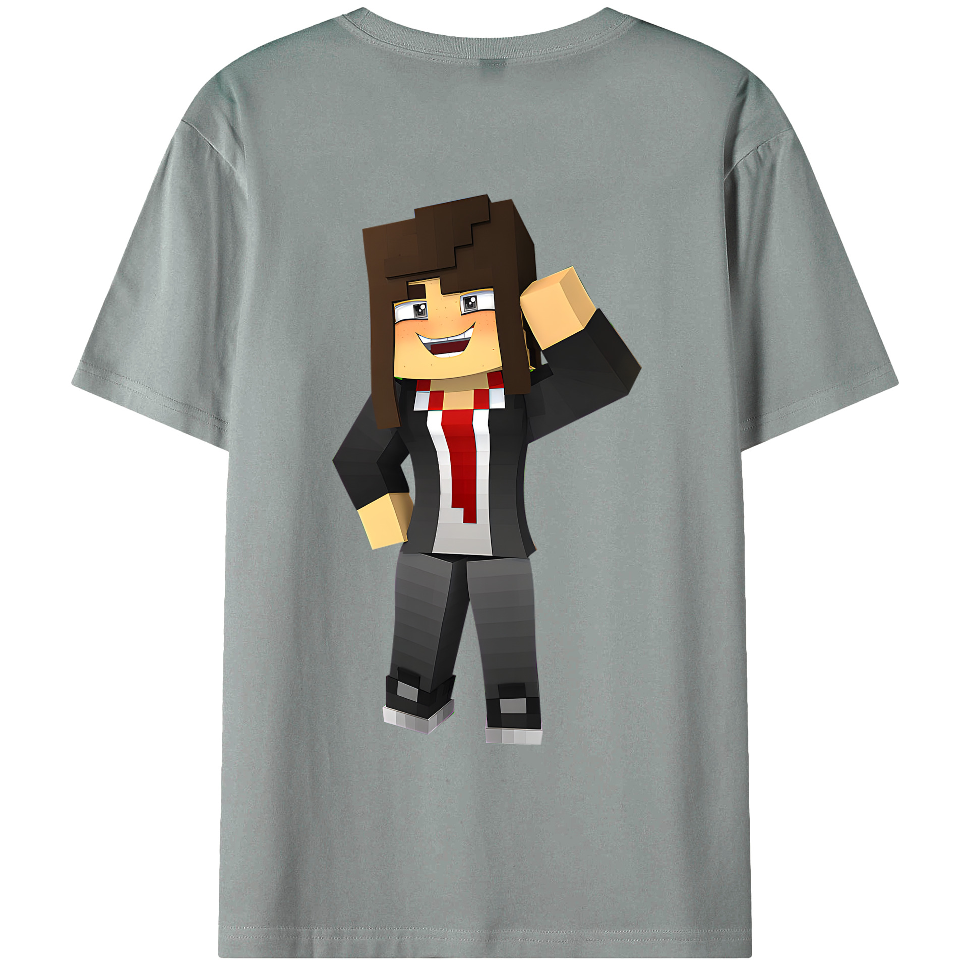 （画像用） マインクラフト ブロックの世界 Minecraft MC Block world 綿100％ メンズ半袖Tシャツ（バックプリント） 通気性